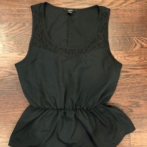 Black sleeveless top